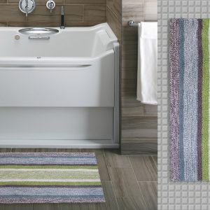 CHICOS HOME Multi Color Striped Bath Rug 20" x 32"