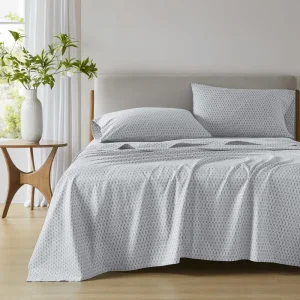 144 Thread Count Cotton Printed Cotton Sheets, Diamond Grey color