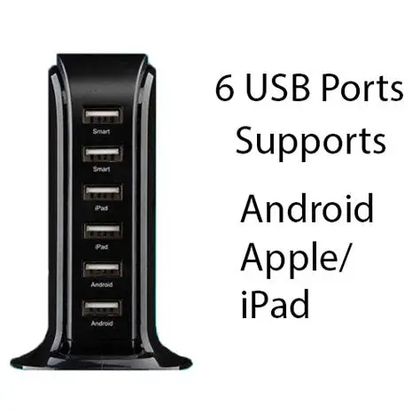 Smart Power 6 USB Colorful Tower for Every Desk at Home or Office charge any Gadget - Image 2