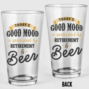 Good Beer Mood Pint Glass -SmartPrintsInk Designs