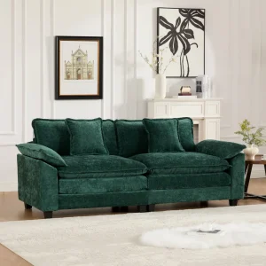 Wider Armrest Loveseat Modern Sectional Couch for Living Room, Bedroom & Apartment