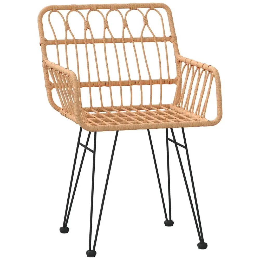 Garden Dining Set Black Polyethylene Rattan, Steel, Glass Medium - Image 4