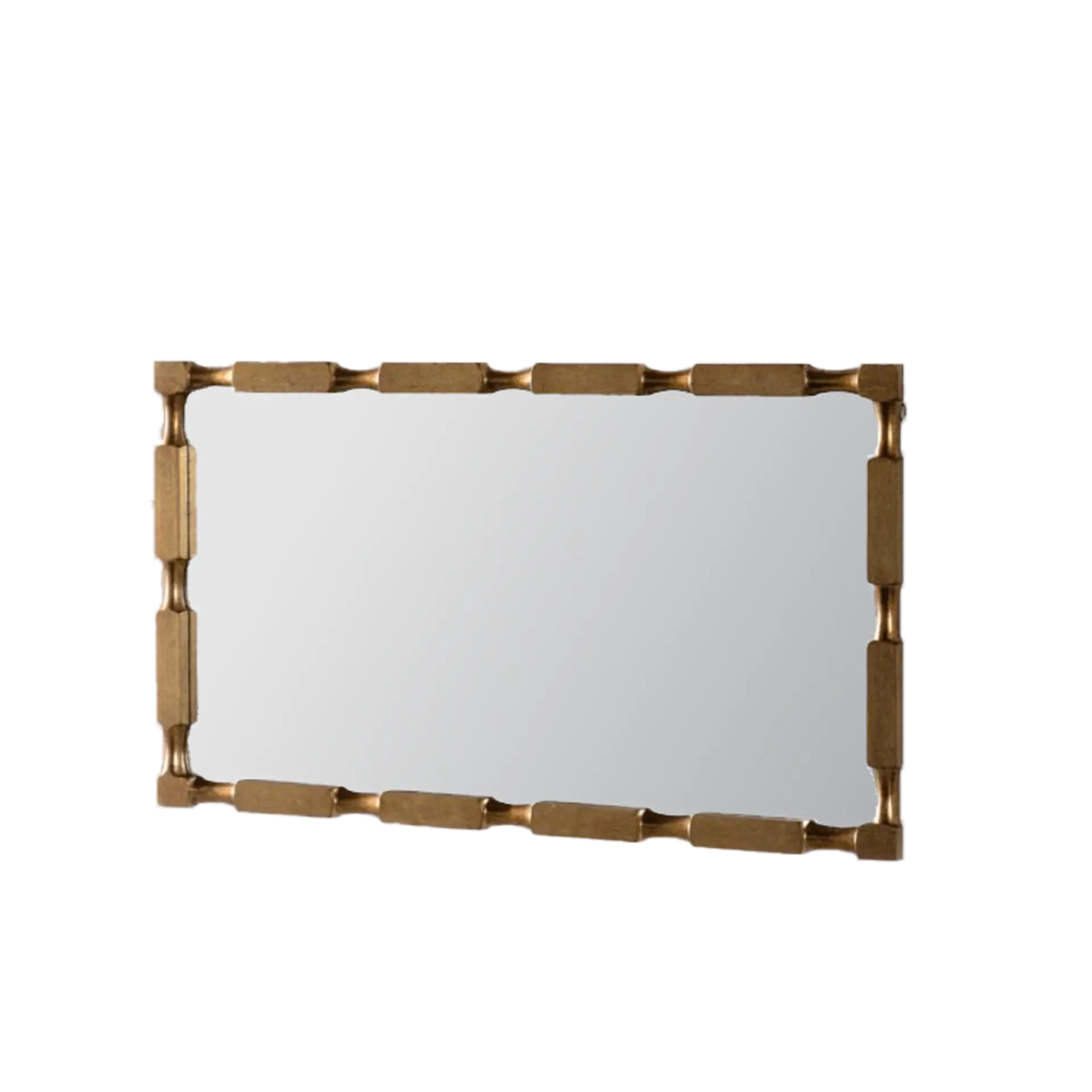 Gold Bamboo-Style Rectangular Wall Mirror, Textured Frame for Living Room/Bedroom/Entryway Decor - Image 11