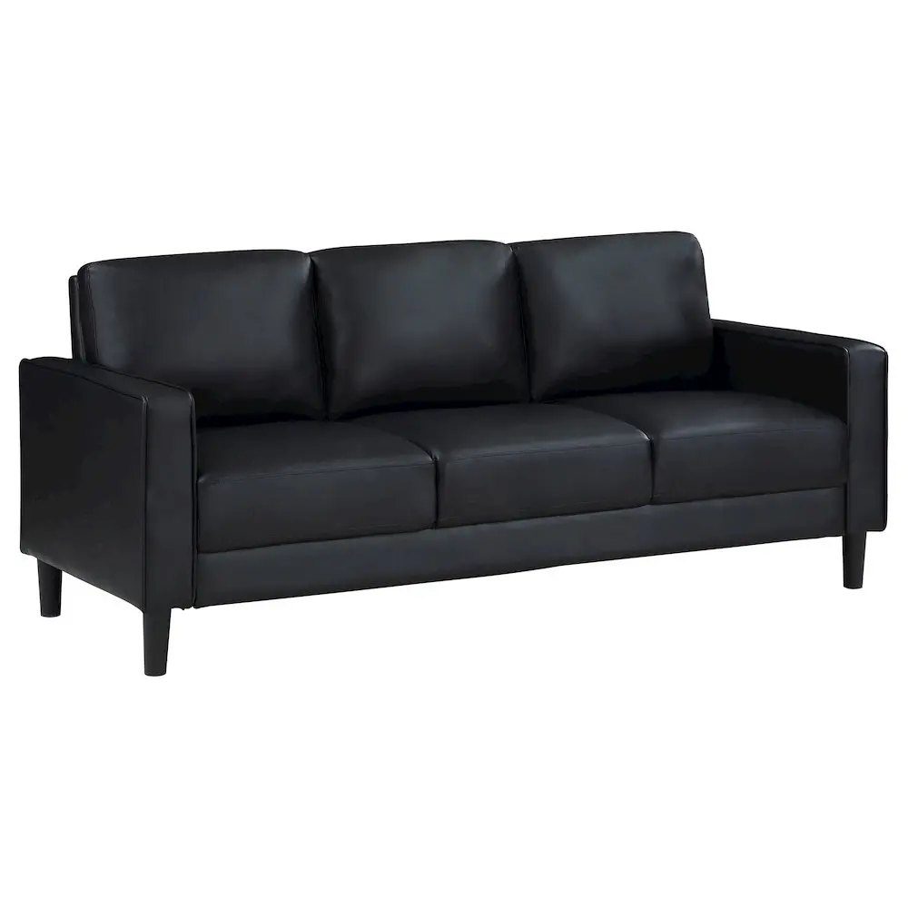 Ruth 2-piece Upholstered Track Arm Sofa Set Black - Image 3