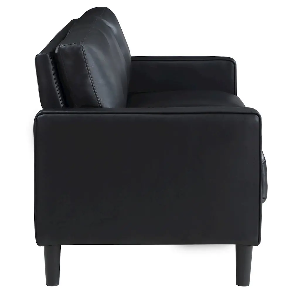 Ruth 2-piece Upholstered Track Arm Sofa Set Black - Image 6