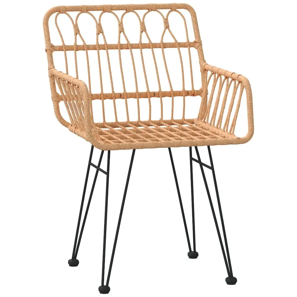 Garden Dining Set Black Polyethylene Rattan, Steel, Glass Medium - Image 10