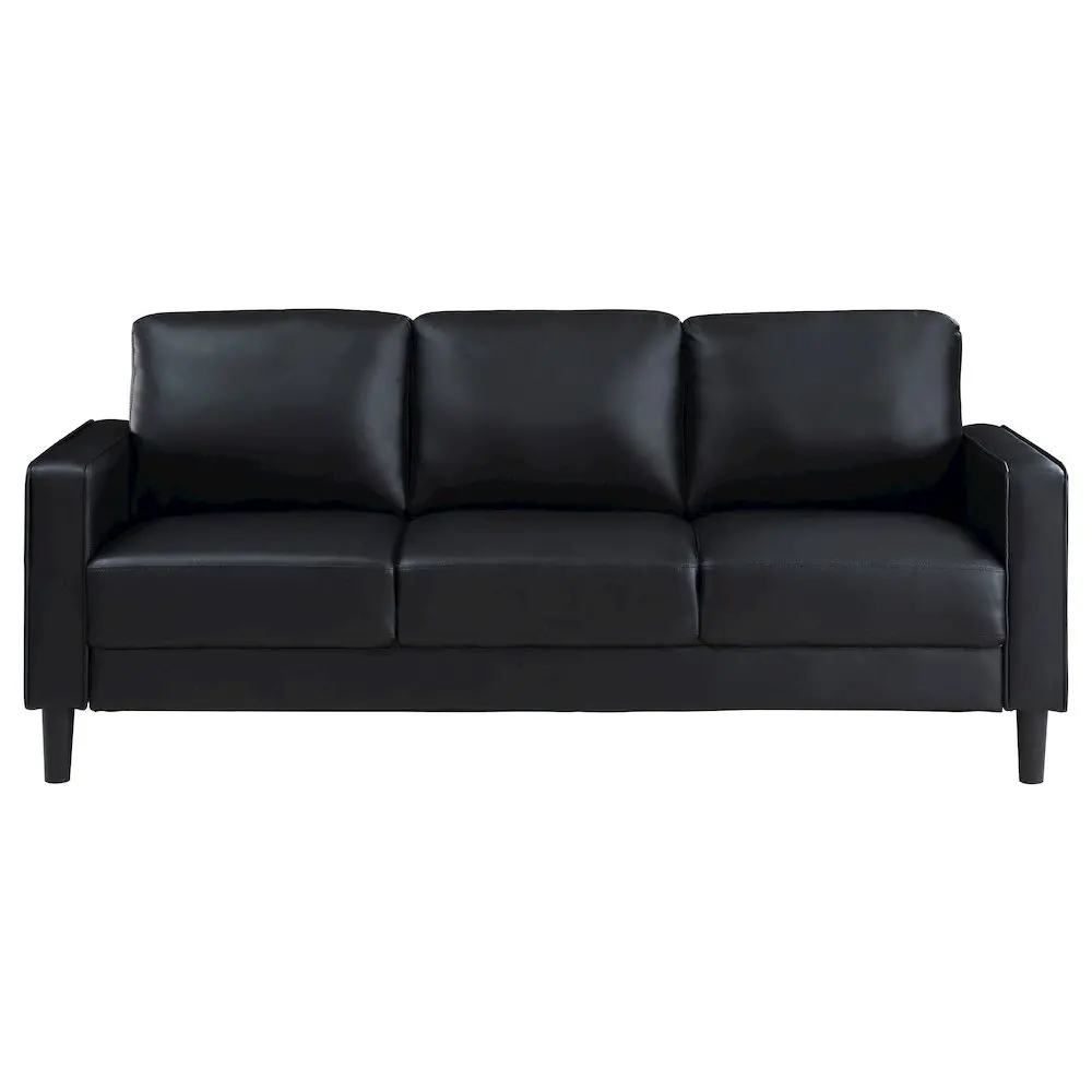 Ruth 2-piece Upholstered Track Arm Sofa Set Black - Image 10