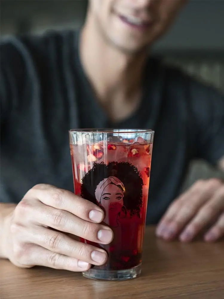 10318589_large.webp A Woman With Curly Hair Pint Glass -SPIdeals Designs - Image 2