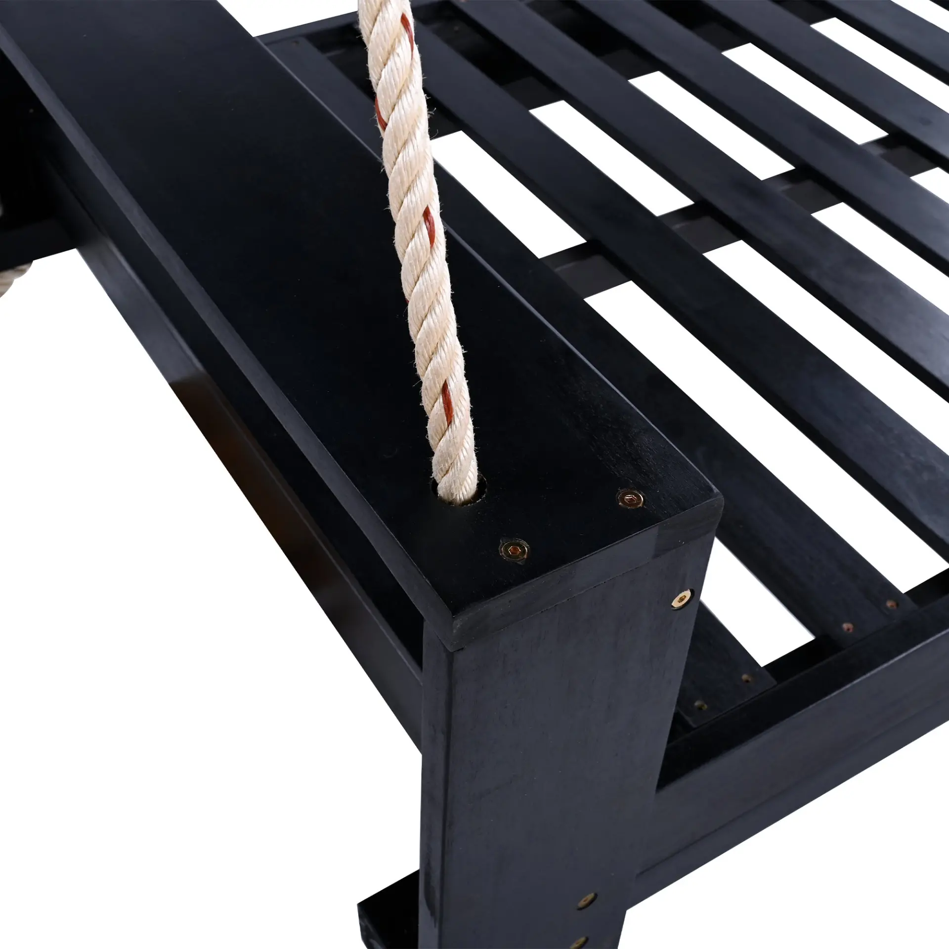 314237698_large.webp Twin Size Porch Swing Bed, Patio Acacia Wood Swing Frame with Hemp Ropes for Backyard - Image 46