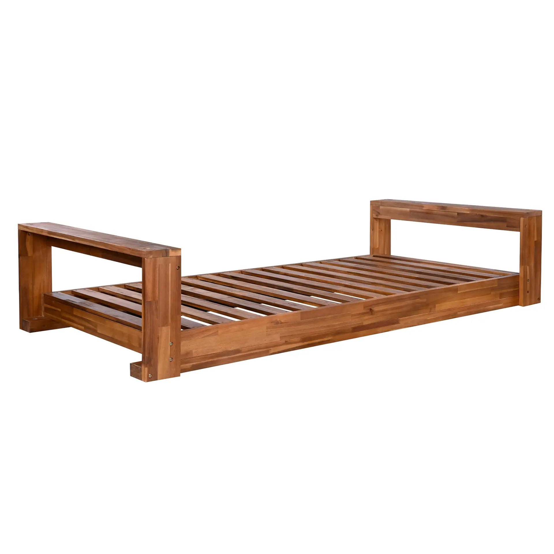 314237710_large.webp Twin Size Porch Swing Bed, Patio Acacia Wood Swing Frame with Hemp Ropes for Backyard - Image 58