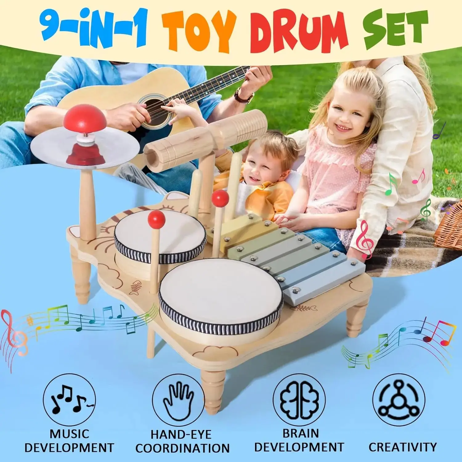Wooden Toy Montessori Percussion Instruments Set For children - Image 2