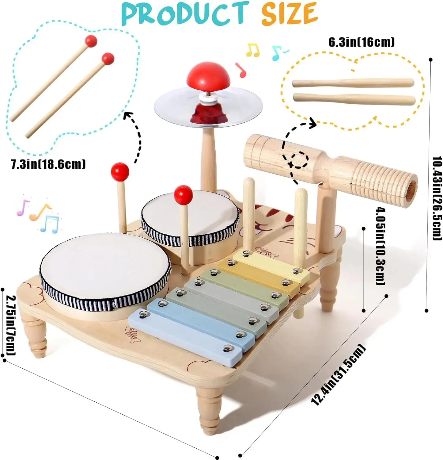 Wooden Toy Montessori Percussion Instruments Set For children - Image 4