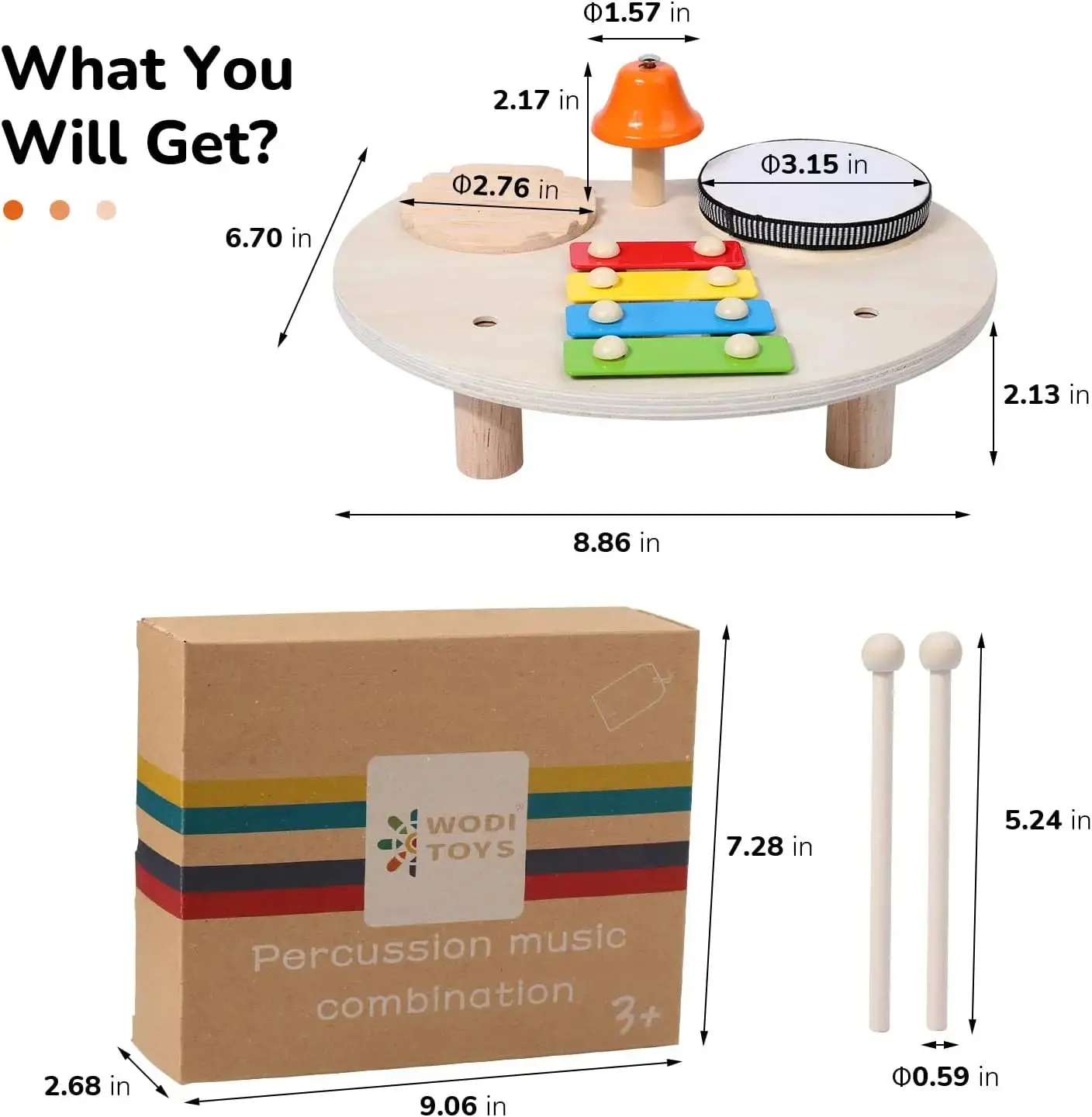 Wooden Toy Montessori Percussion Instruments Set For children - Image 7