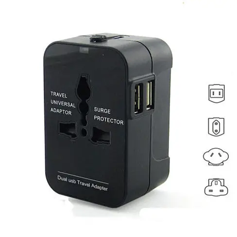Worldwide Power Adapter and Travel Charger with Dual USB ports that works in 150 countries - Image 2