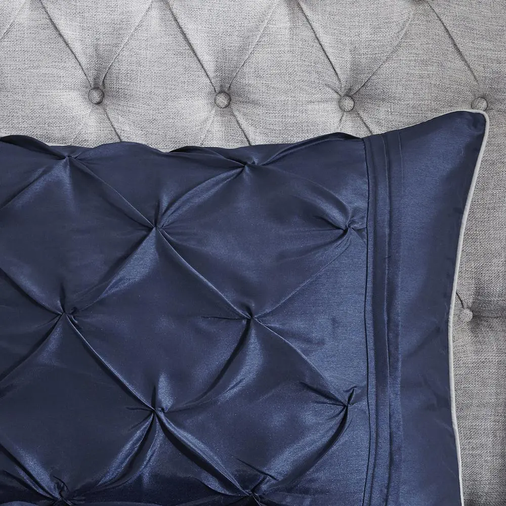 Laurel 7 Piece Tufted Comforter Set, Navy color - Image 5