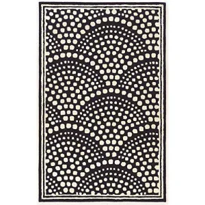 Aspire Wool Scallop Navy & White 5x8, Rug