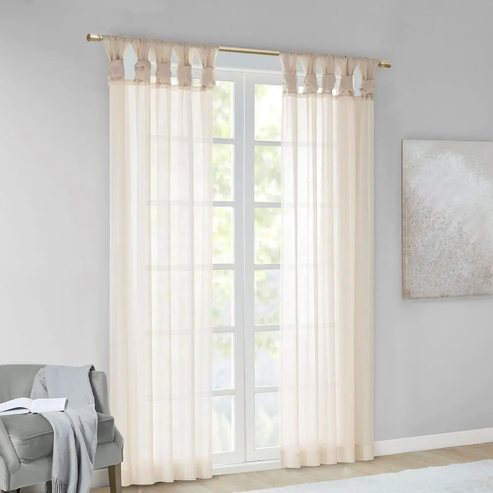 Twisted Tab Voile Sheer Window Pair - Image 2