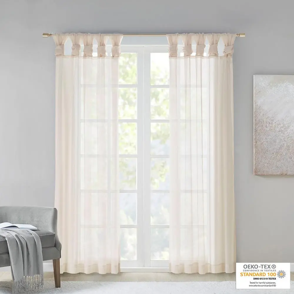 Twisted Tab Voile Sheer Window Pair - Image 5