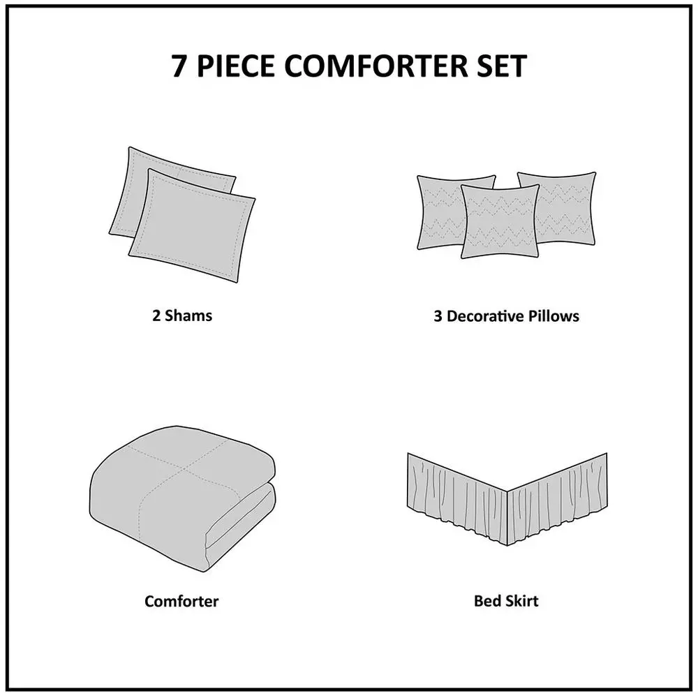 Laurel 7 Piece Tufted Comforter Set, Navy color - Image 8