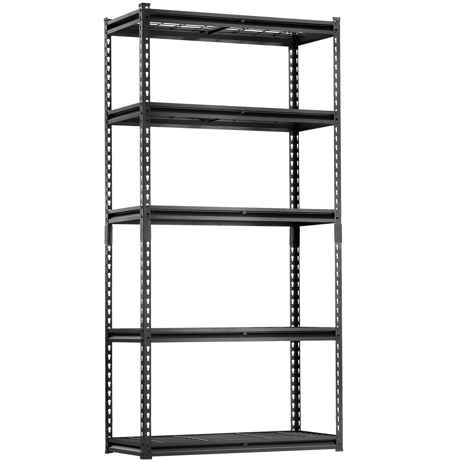 VEVOR Storage Shelves, 2000 lbs, 5 Tier Heavy Duty Garage Shelving, 16" D x 36" W x 72" H Adjustable Metal Shelves for Industrial Shelving Unit Utility Shelf, for Kitchen, Warehouse, Basement, Black - Image 9