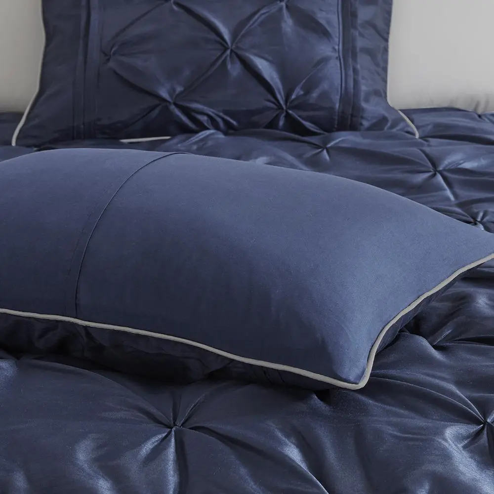 Laurel 7 Piece Tufted Comforter Set, Navy color - Image 9