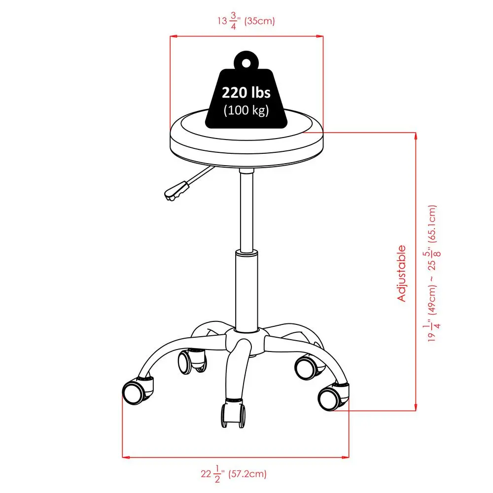 Clyde Adjustable Cushion Seat Swivel Stool, Charcoal and Chrome - Image 9