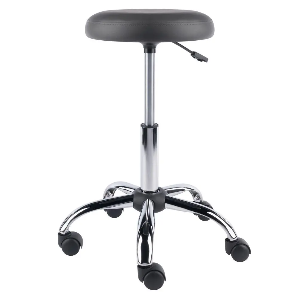 Clyde Adjustable Cushion Seat Swivel Stool, Charcoal and Chrome - Image 10