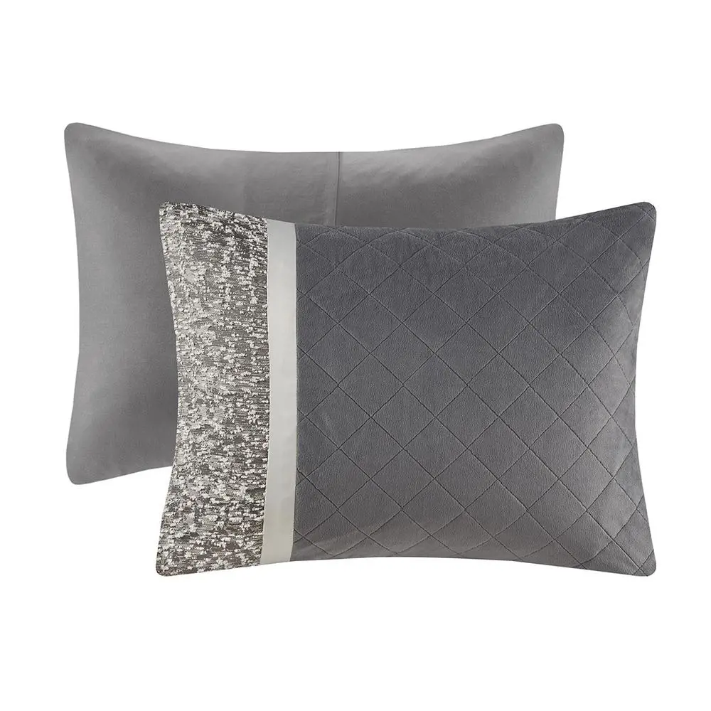 5 Piece Textured Jacquard Stripe Comforter Set with Throw Pillows - Image 9