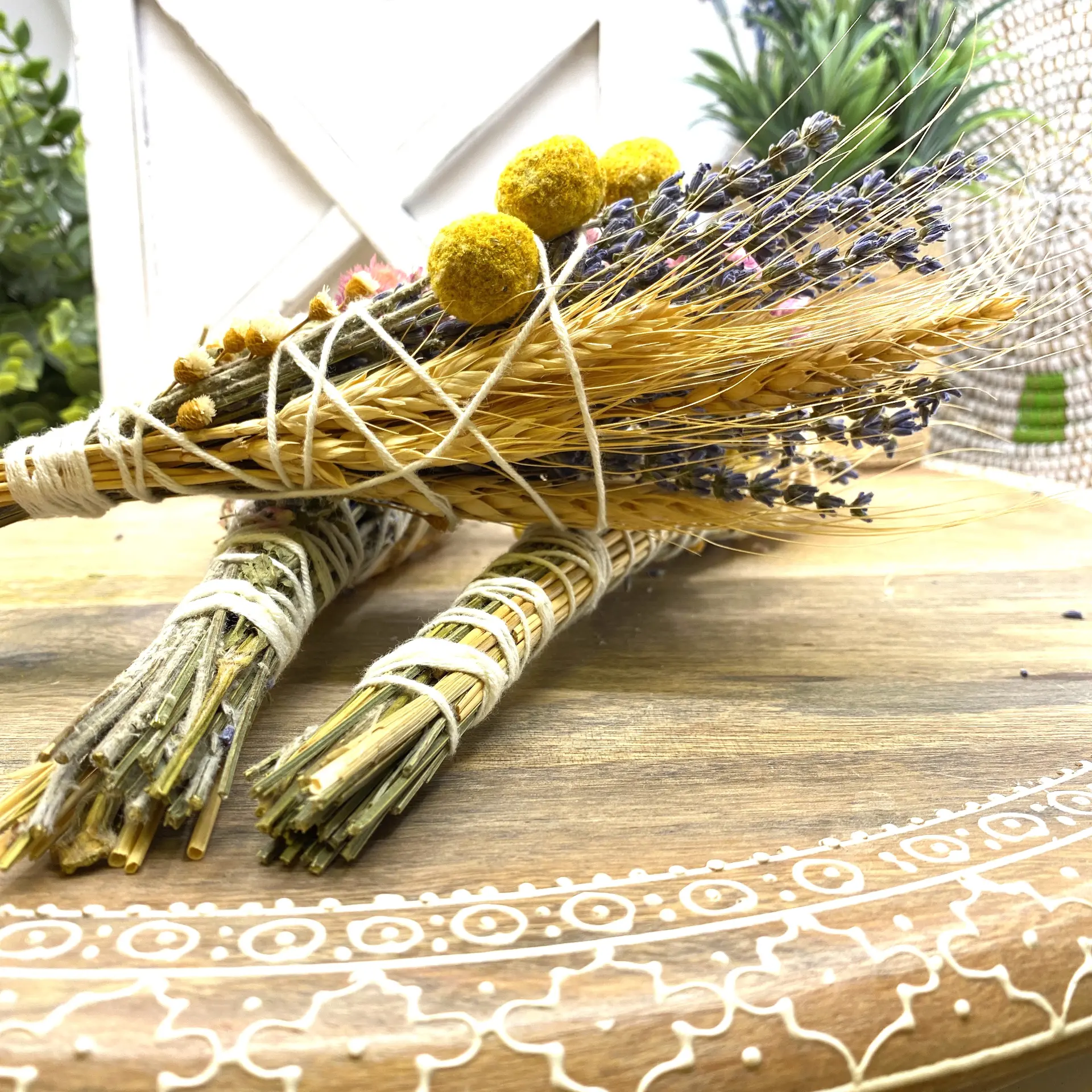 Lavender & Wheat, Floral Wand, Smudge Stick, 6 - Image 4