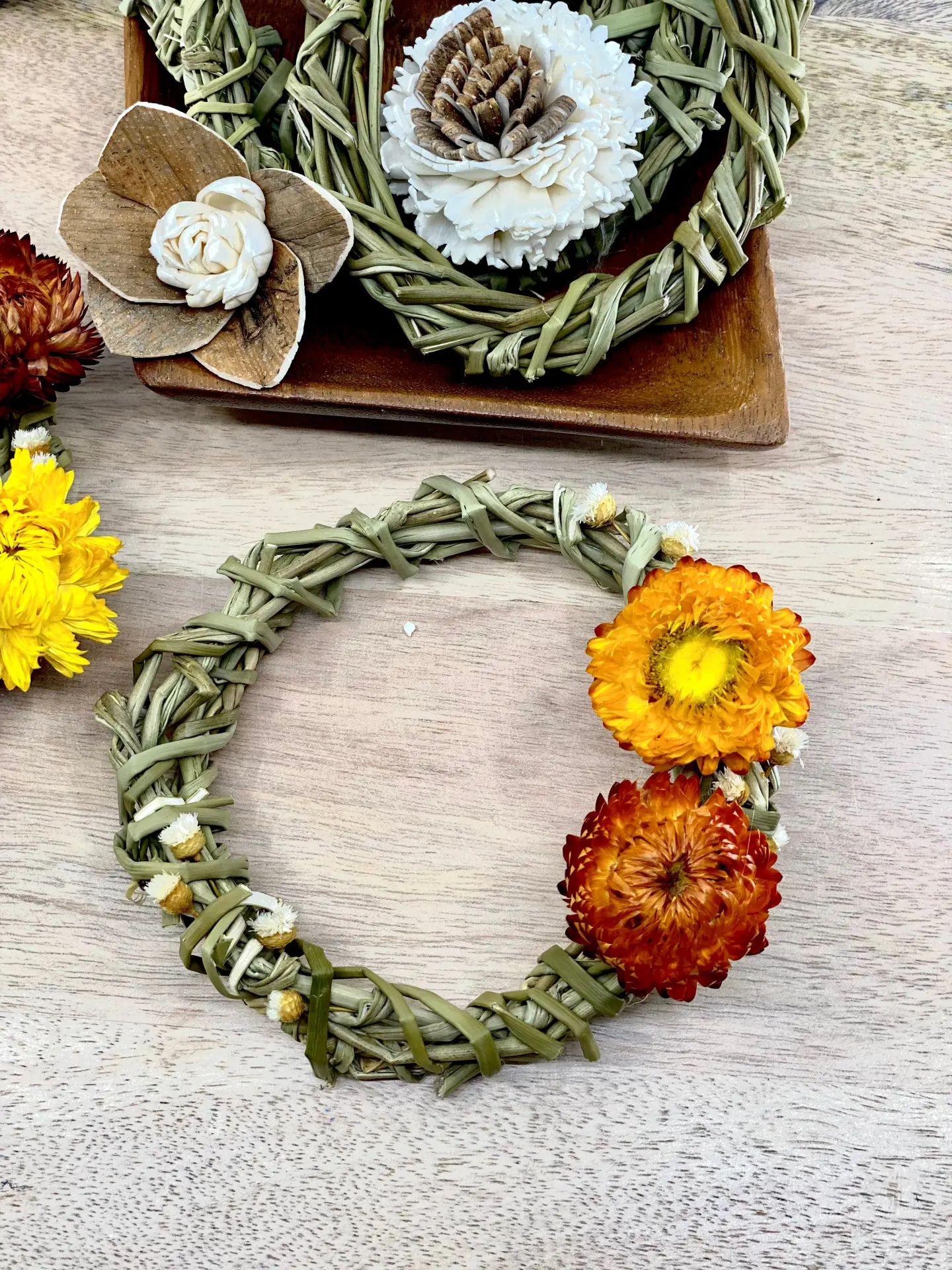 Summer Harvest, Sweetgrass Wreath Ornaments, 4 - Image 3