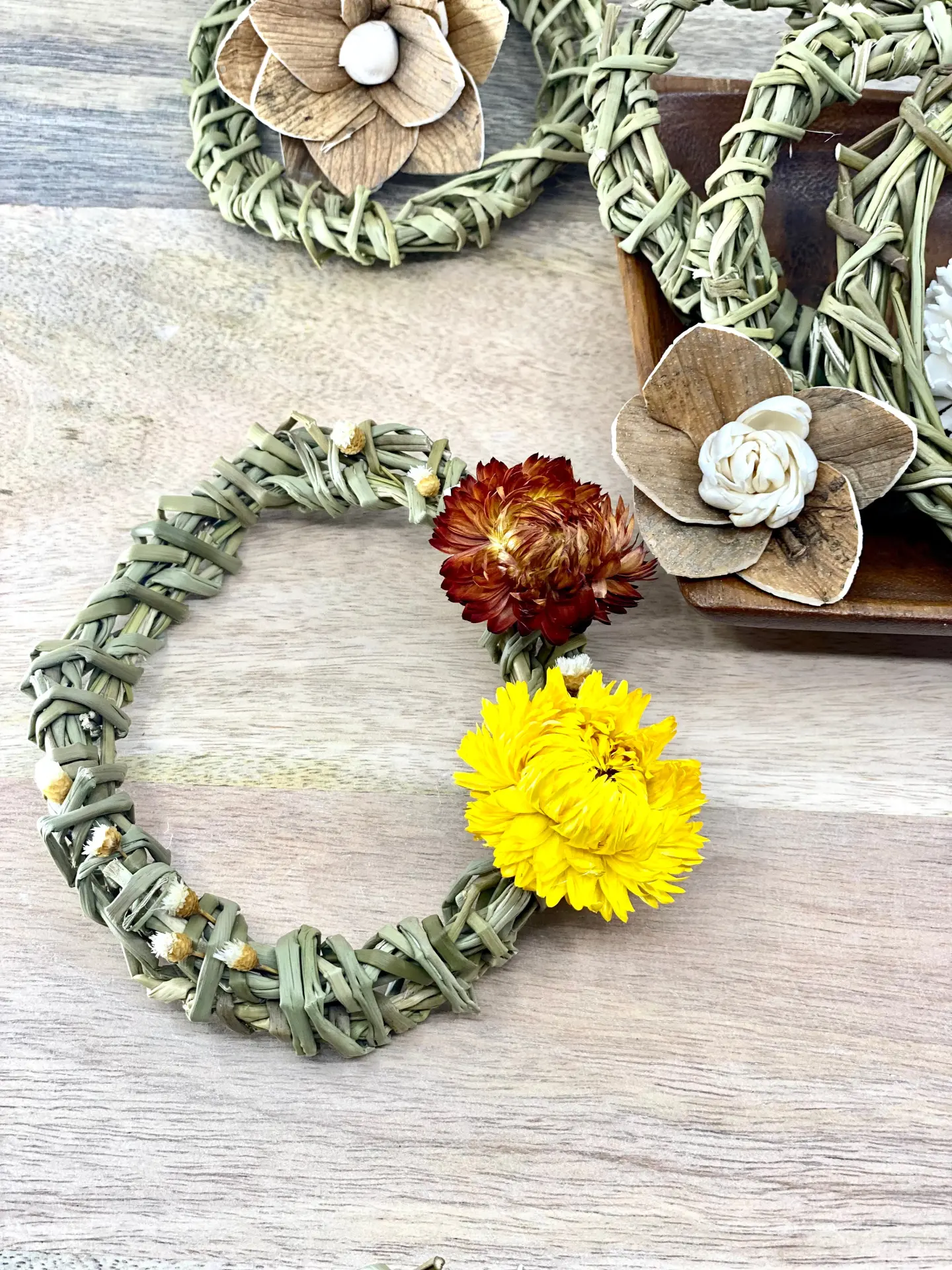 Summer Harvest, Sweetgrass Wreath Ornaments, 4 - Image 4