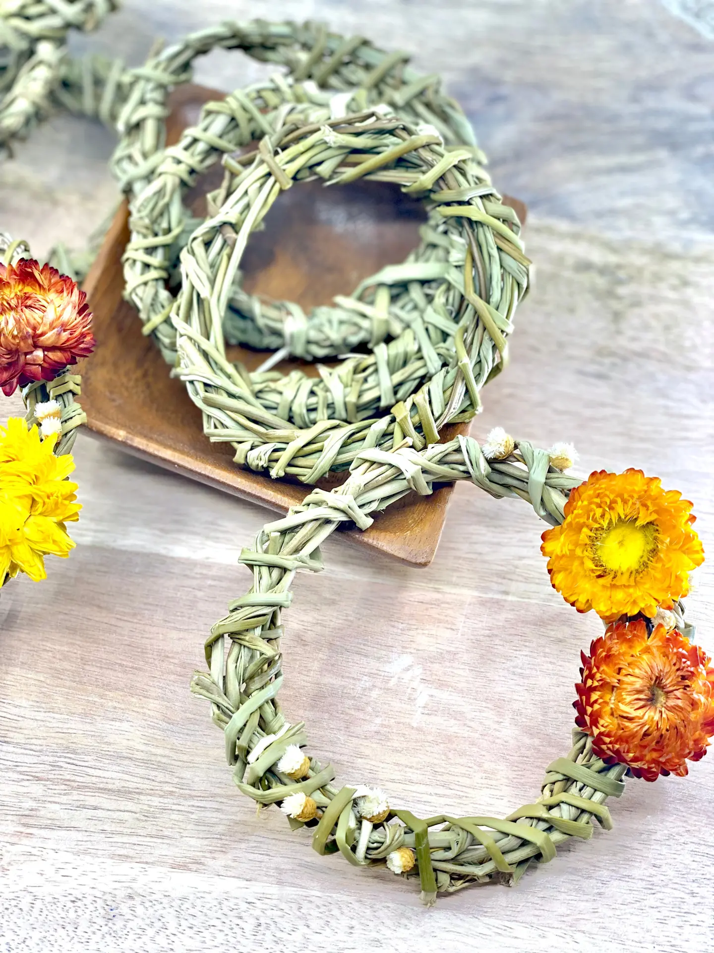 Summer Harvest, Sweetgrass Wreath Ornaments, 4 - Image 6