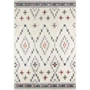 Contemporary Rectangle Area Rug, Ivory, 3'11" X 5'7"
