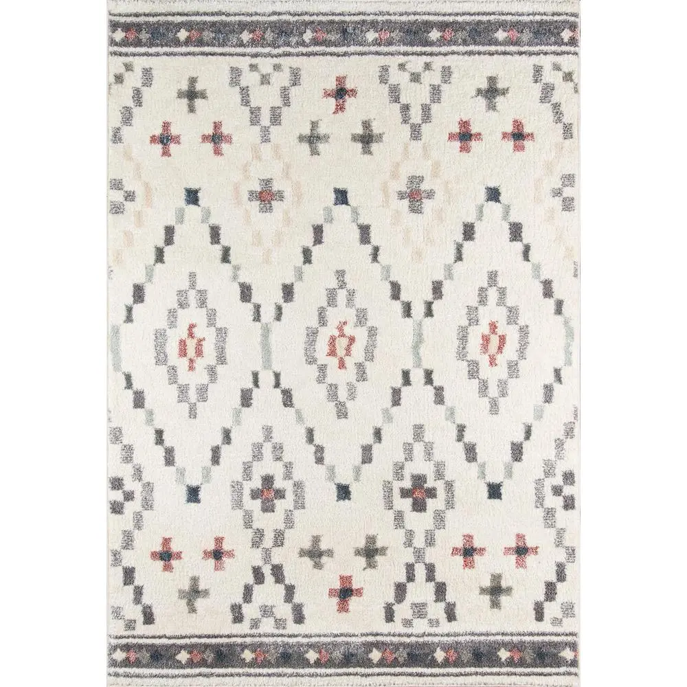 Contemporary Rectangle Area Rug, Ivory, 3'11" X 5'7"