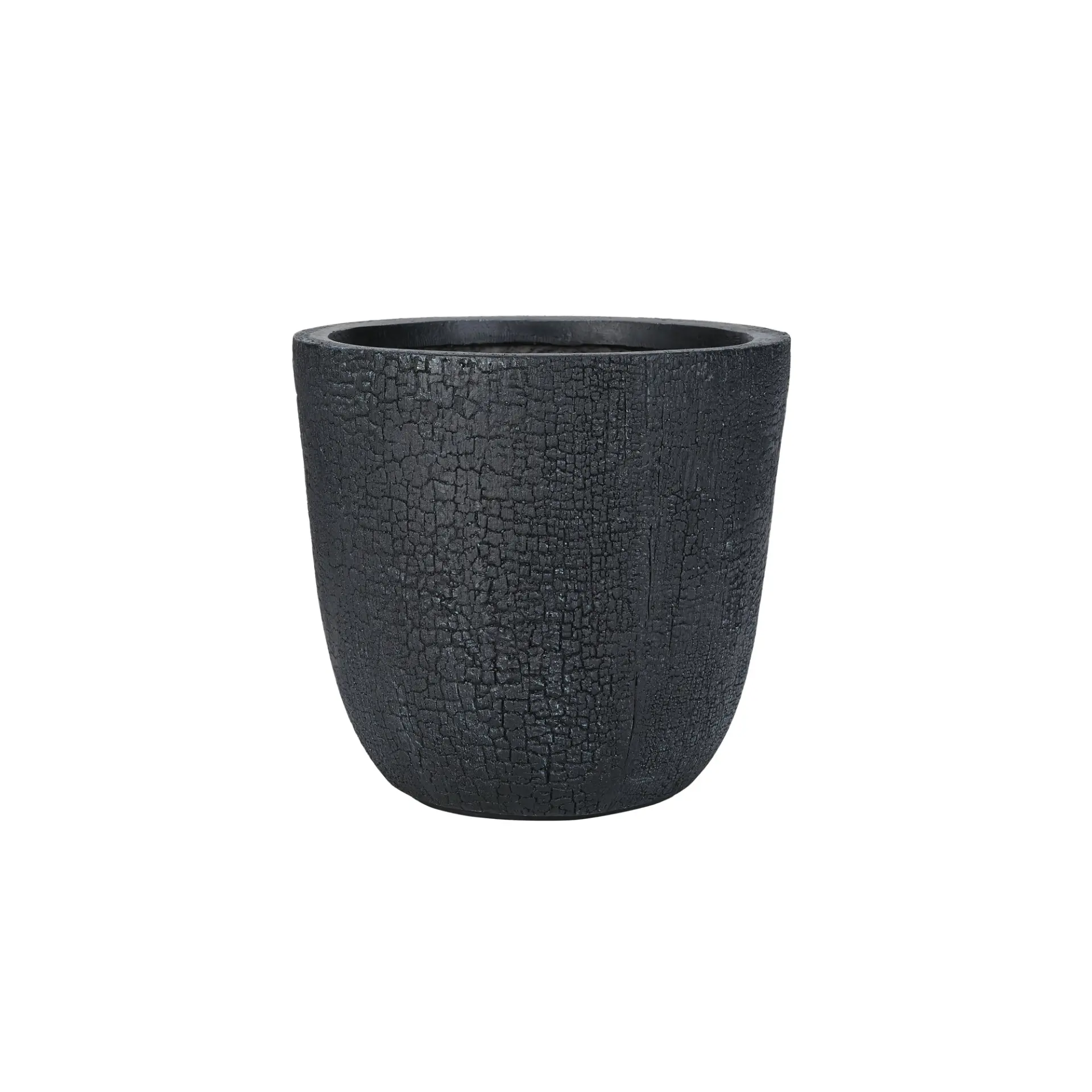 Set of 3 Round MGO Planters with Crackle Stone Texture for Patio, Garden, or Indoor Decor - Image 13