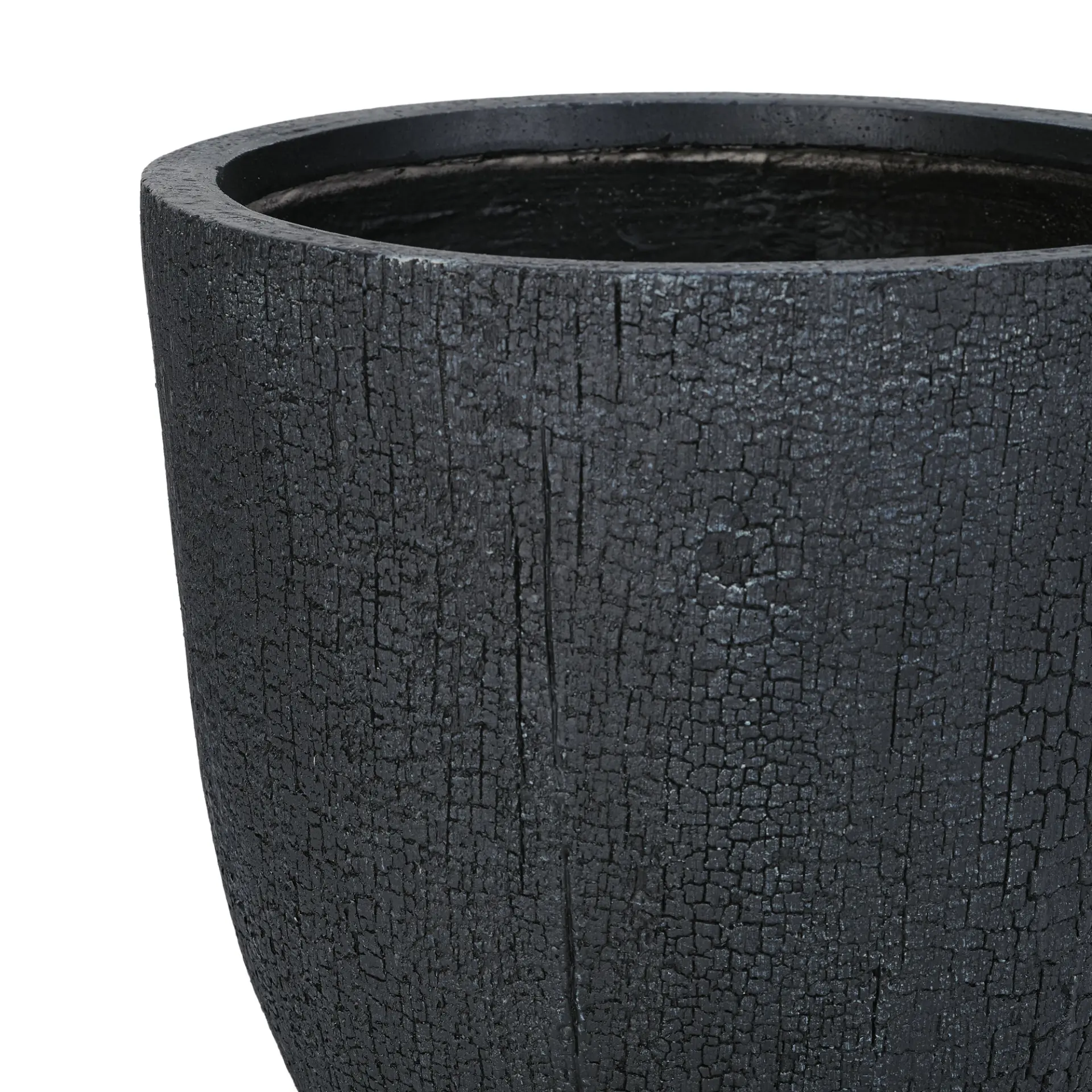 Set of 3 Round MGO Planters with Crackle Stone Texture for Patio, Garden, or Indoor Decor - Image 14