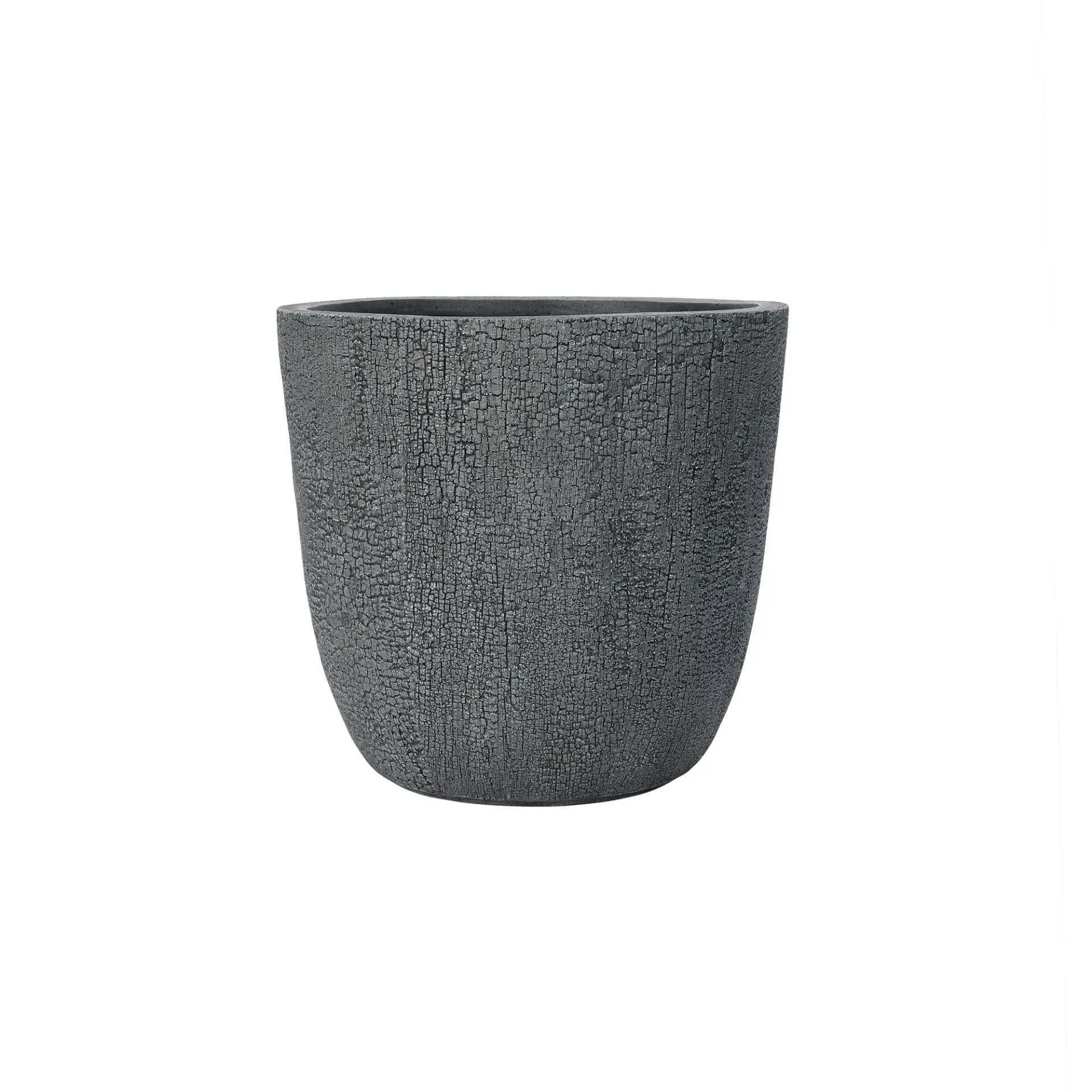 Set of 3 Round MGO Planters with Crackle Stone Texture for Patio, Garden, or Indoor Decor - Image 29