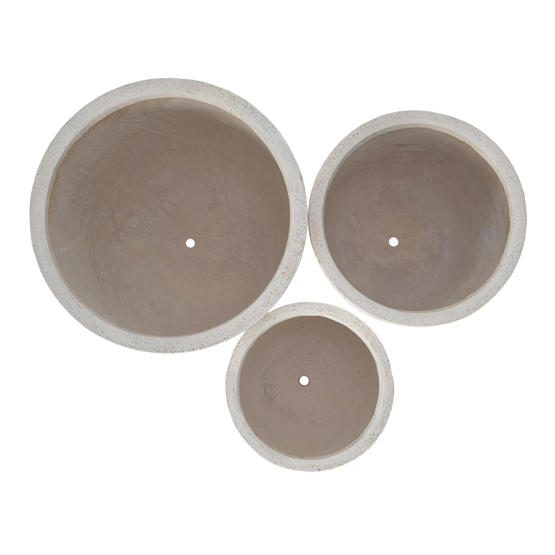 Set of 3 Round MGO Planters with Crackle Stone Texture for Patio, Garden, or Indoor Decor - Image 42