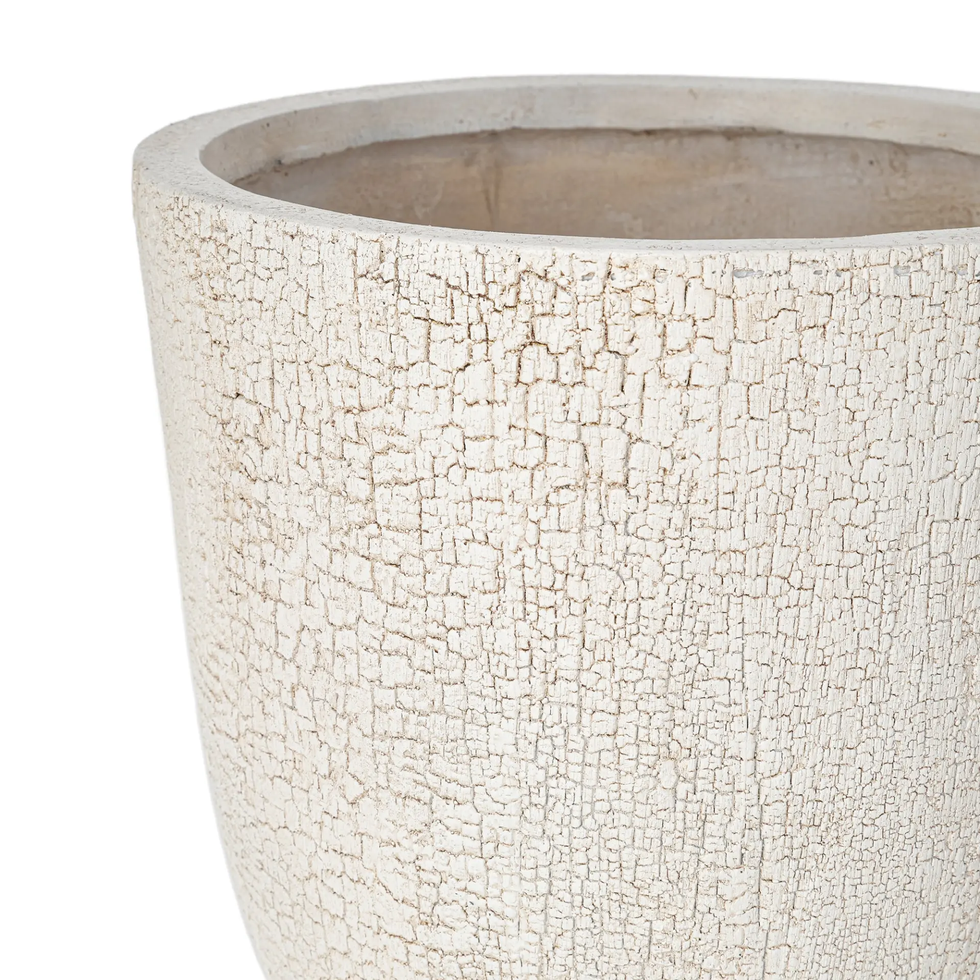 Set of 3 Round MGO Planters with Crackle Stone Texture for Patio, Garden, or Indoor Decor - Image 44
