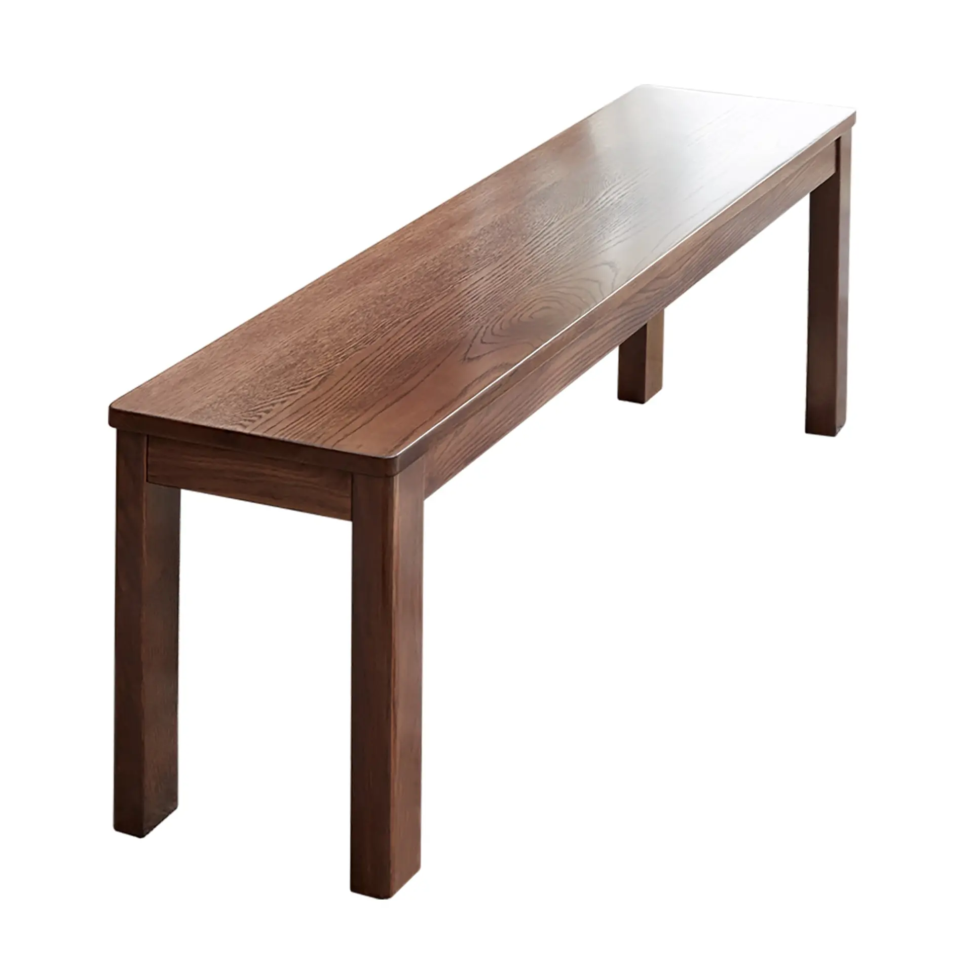 (1.2M) Walnut Color Natural Oak Wood for Dining Bench Table Bench for Living Room