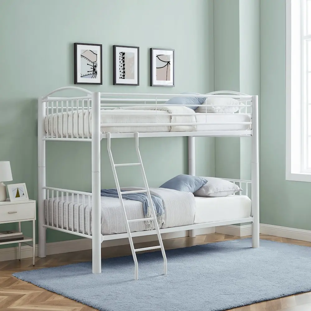 Heavy Metal Twin Twin White Bunk Bed - Image 15