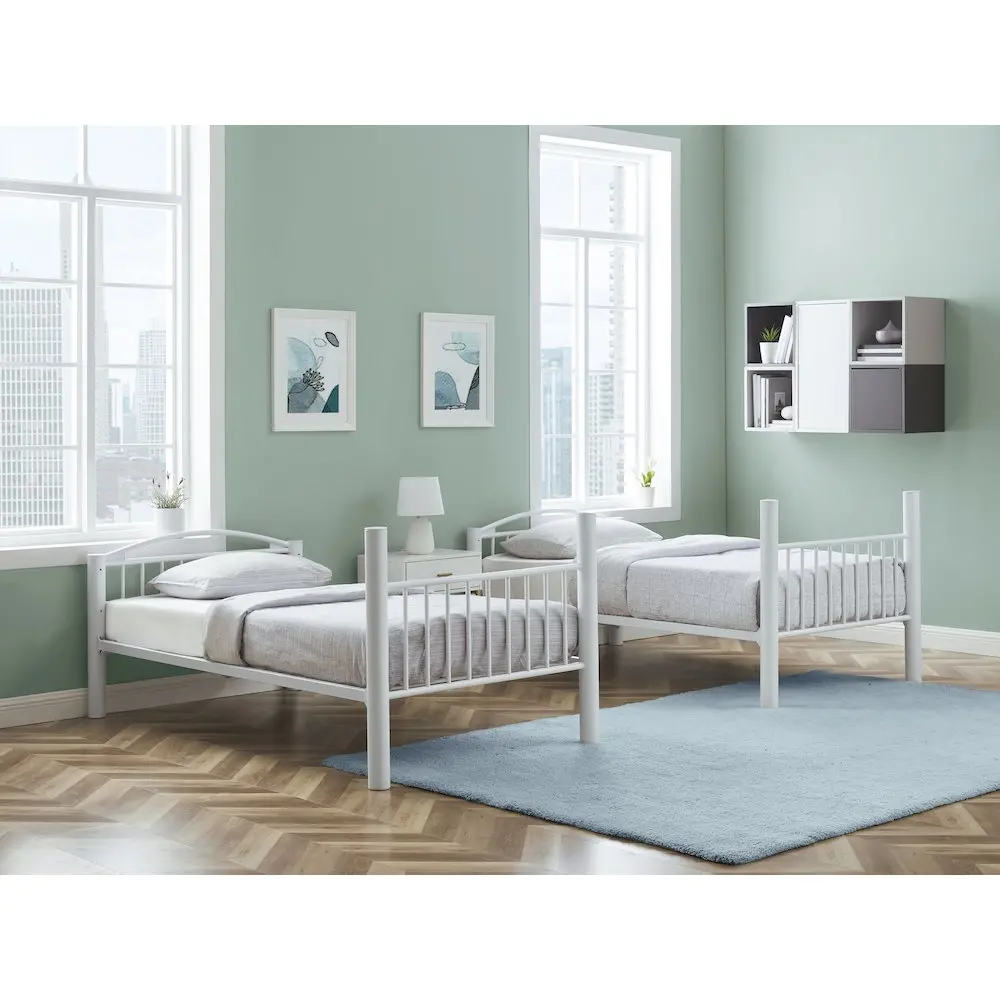 Heavy Metal Twin Twin White Bunk Bed - Image 16