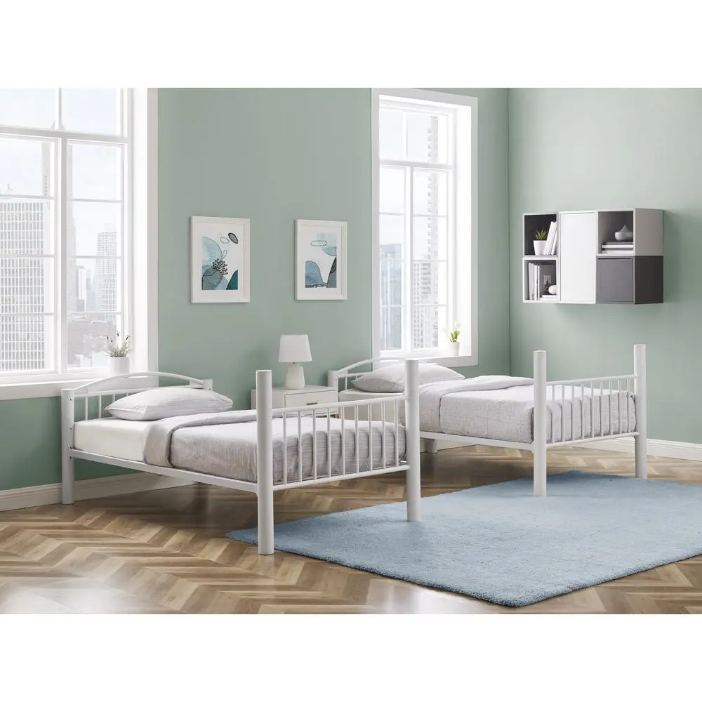 Heavy Metal Twin Twin White Bunk Bed - Image 3