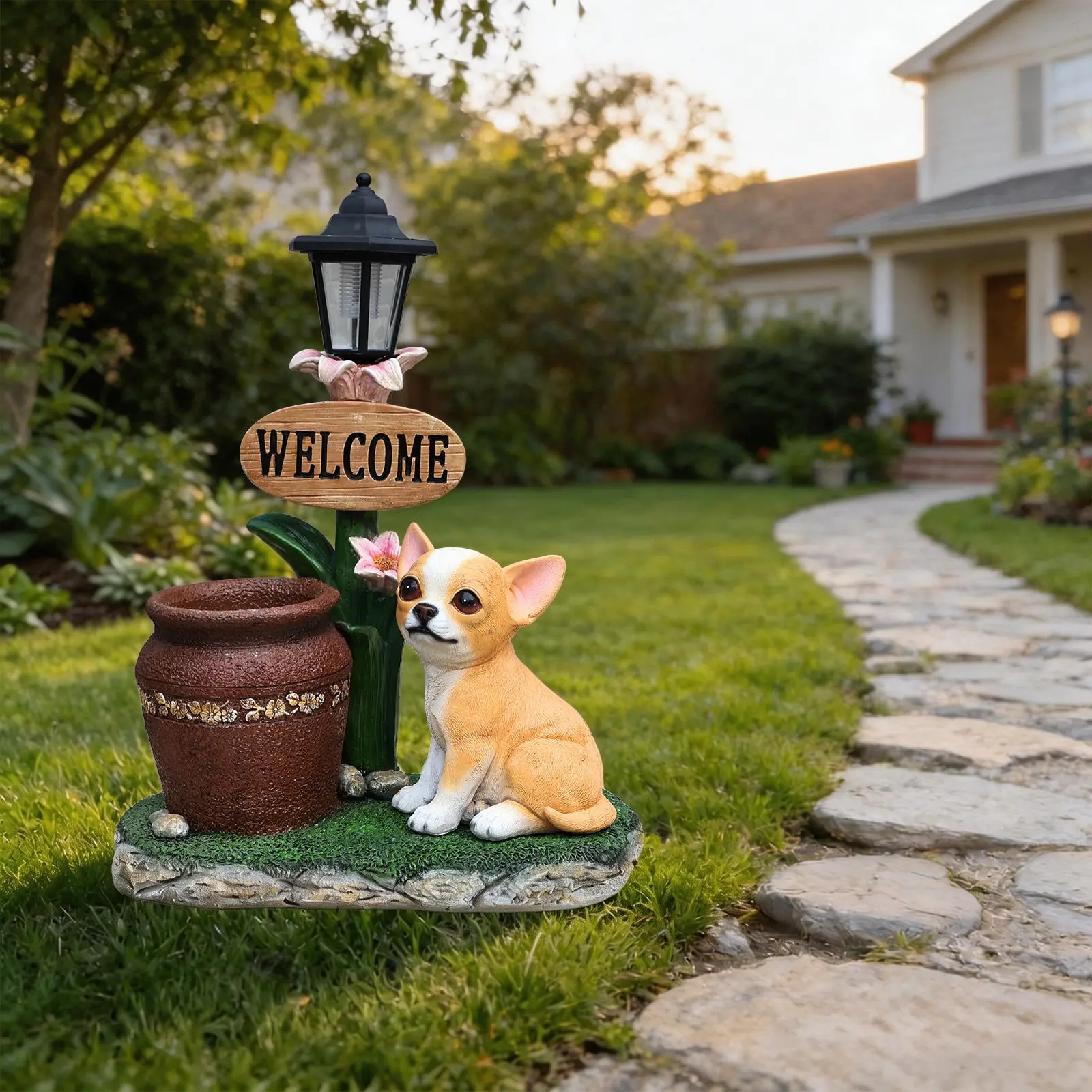 Sitting Corgi Resin Planter Statue for Outdoor Garden Decor, 15.4 in - Image 6