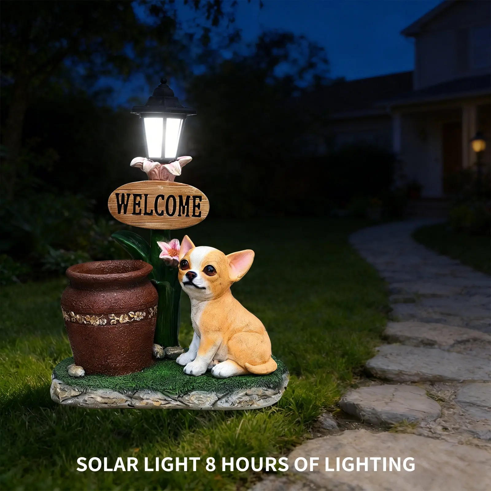 Sitting Corgi Resin Planter Statue for Outdoor Garden Decor, 15.4 in - Image 7