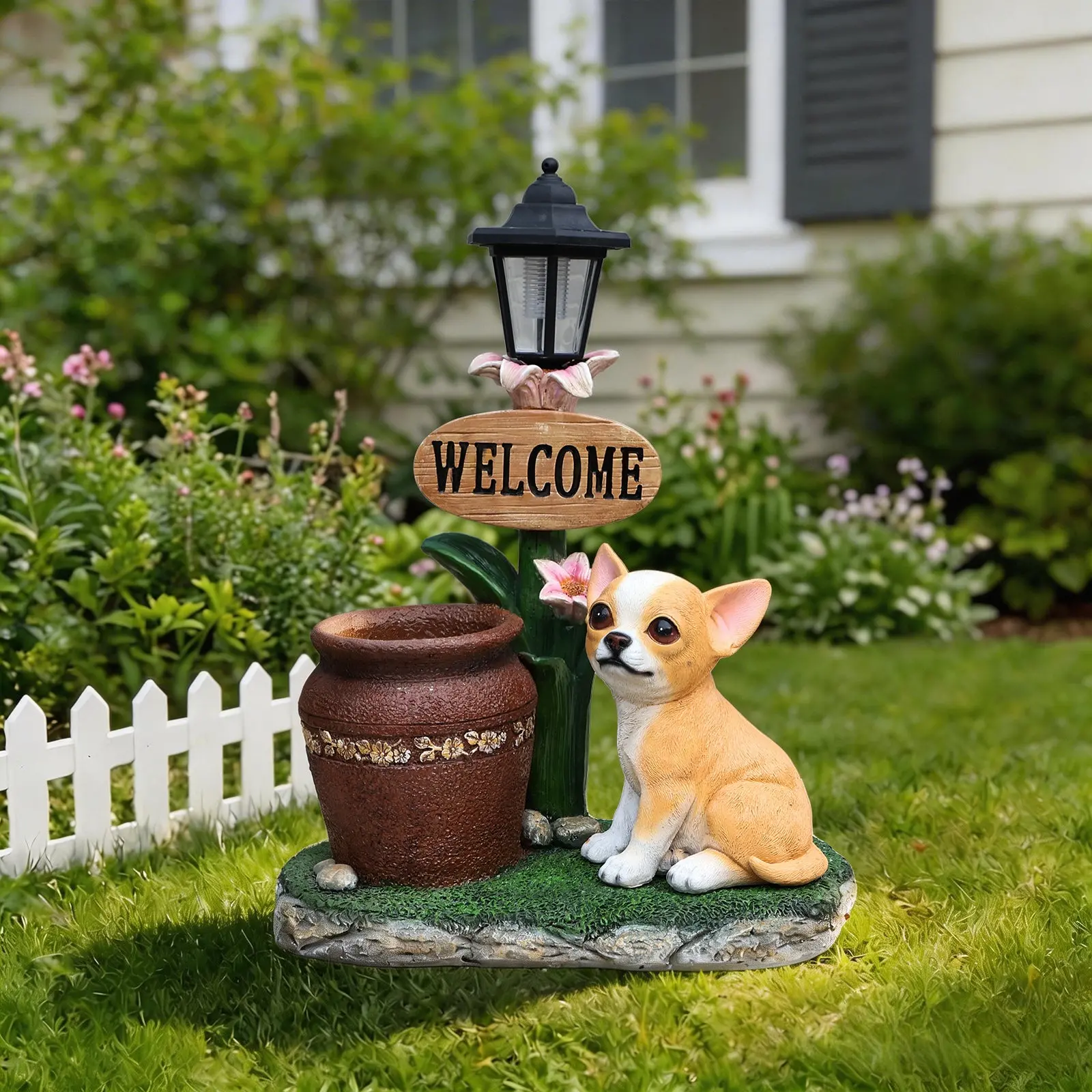 Sitting Corgi Resin Planter Statue for Outdoor Garden Decor, 15.4 in - Image 8