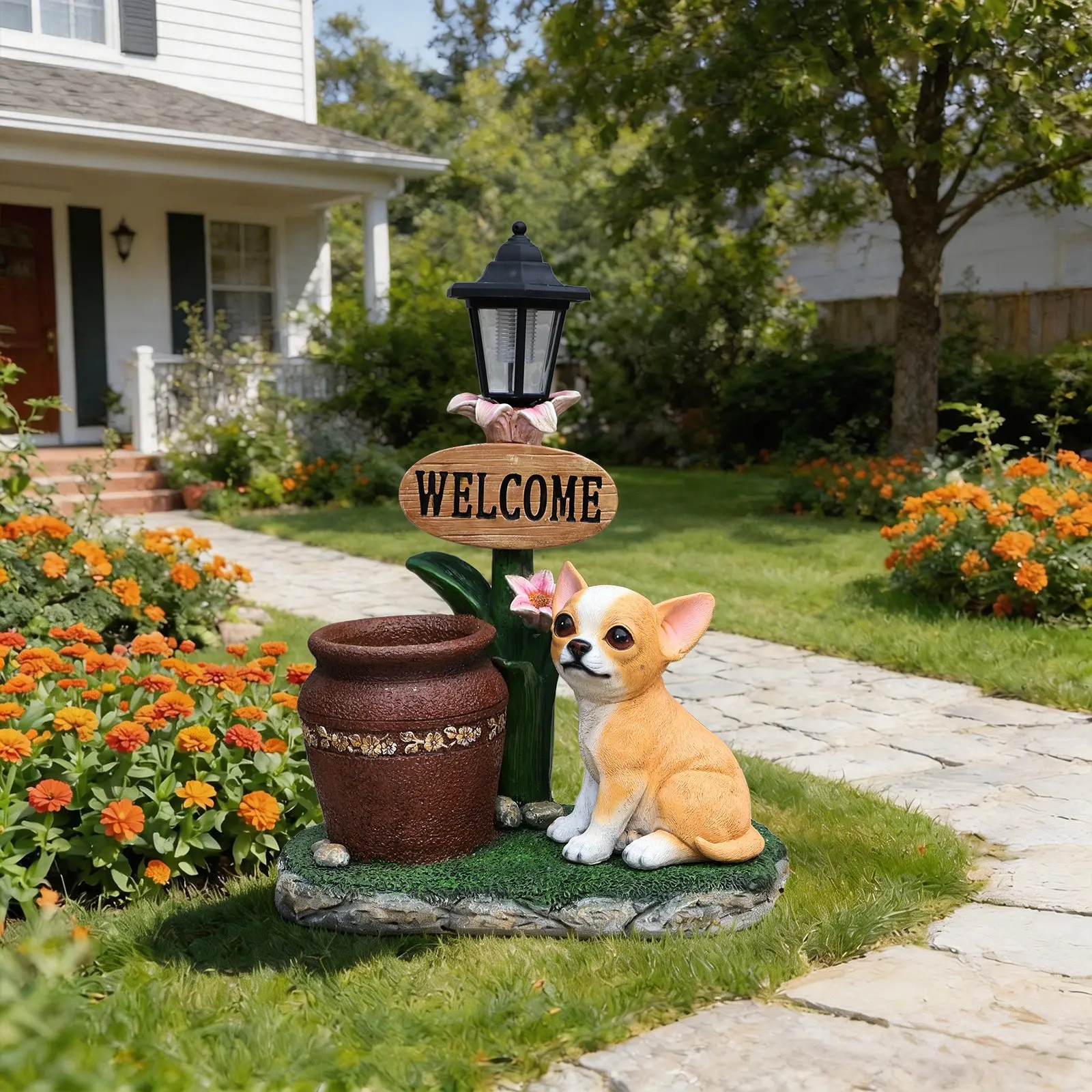 Sitting Corgi Resin Planter Statue for Outdoor Garden Decor, 15.4 in - Image 9