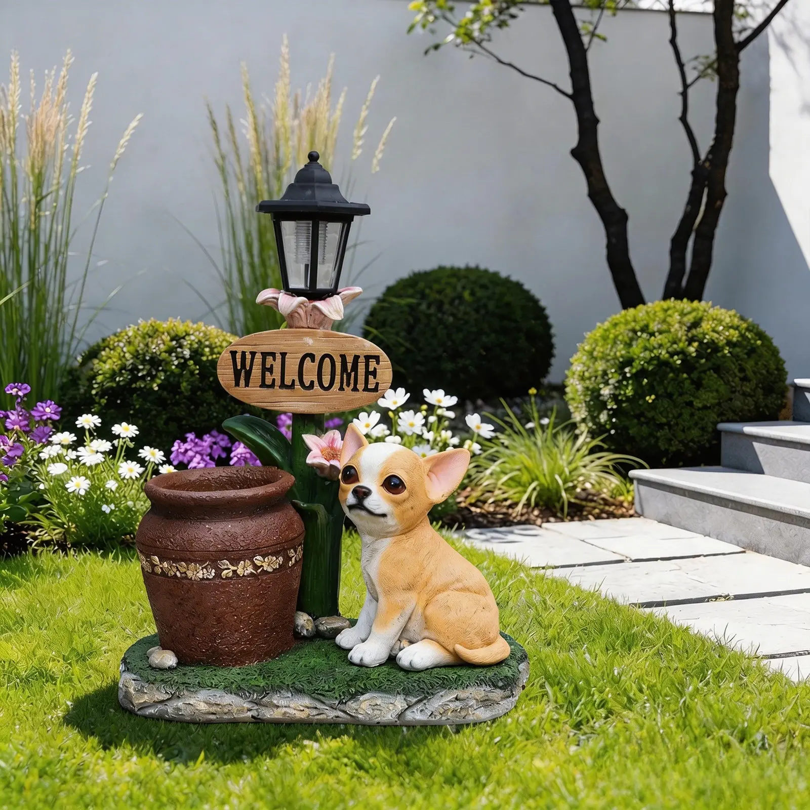 Sitting Corgi Resin Planter Statue for Outdoor Garden Decor, 15.4 in - Image 11