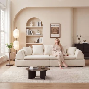 104" Boneless Modular Cloud Sectional Sofa with Deep Seating and Ottoman