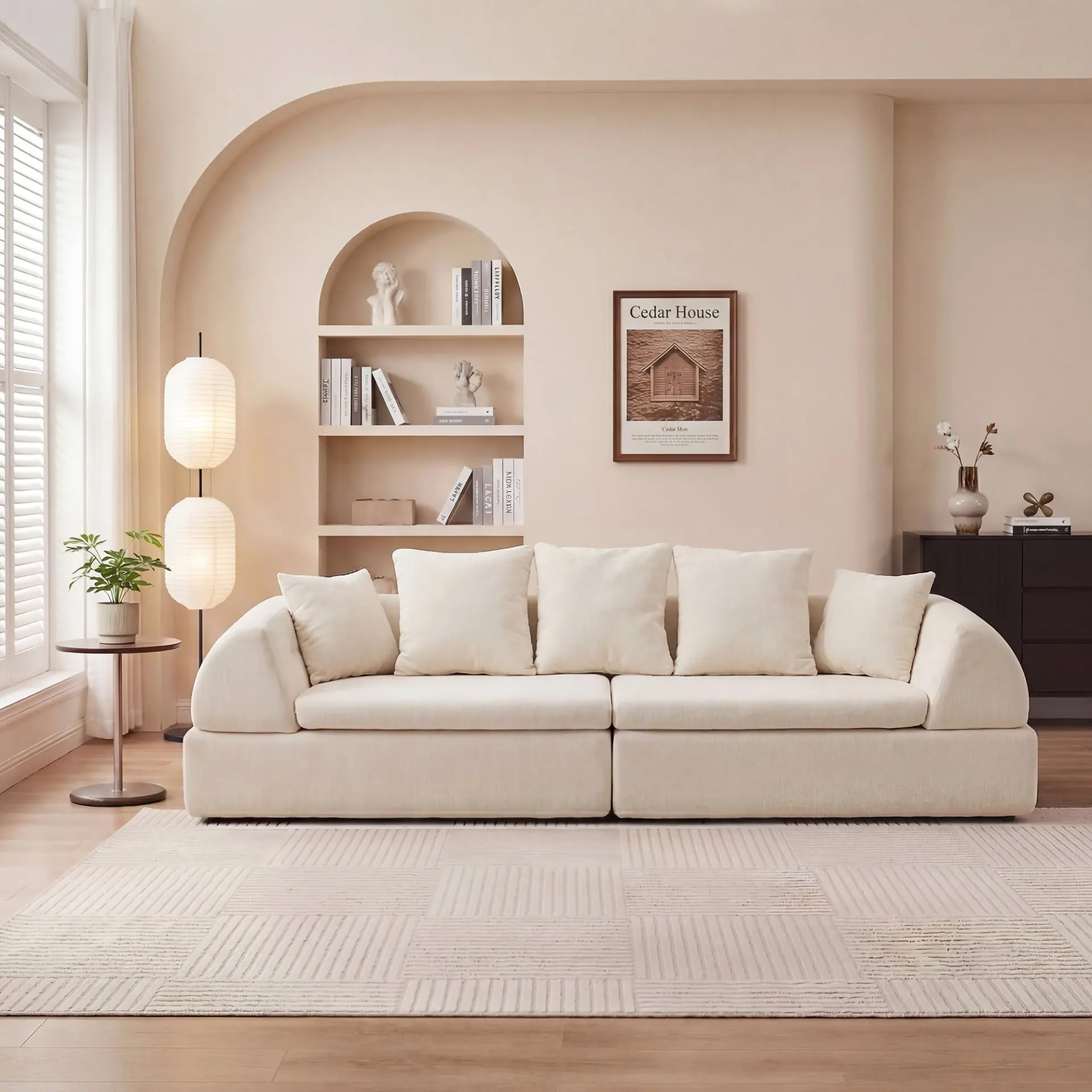 104" Boneless Modular Cloud Sectional Sofa with Deep Seating and Ottoman - Image 2